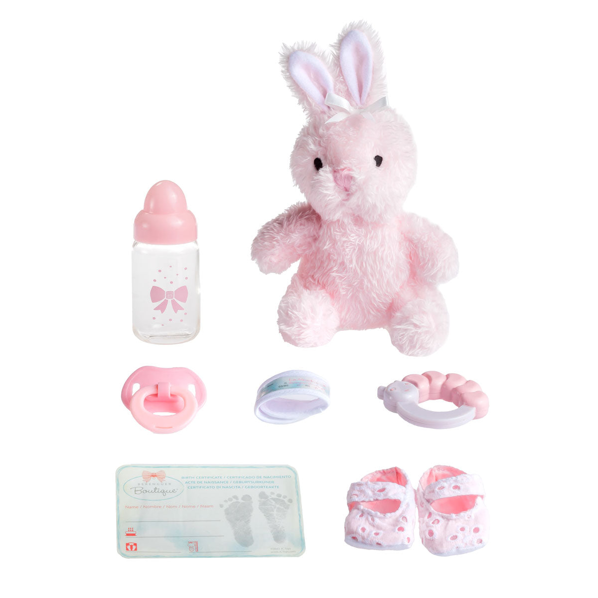 Original Handcrafted in Spain La Newborn All-Vinyl Real Girl Baby Doll Pink Ribbon Deluxe Set