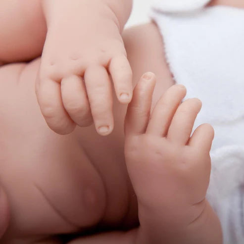 Original Handcrafted in Spain La Newborn All-Vinyl Real Girl Baby Doll-Pink Bubble Suit & Blanket