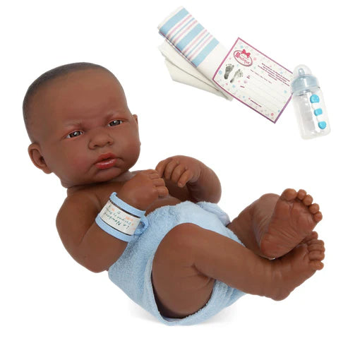 Original Handcrafted in Spain La Newborn Baby Doll African "First Day" Real Boy