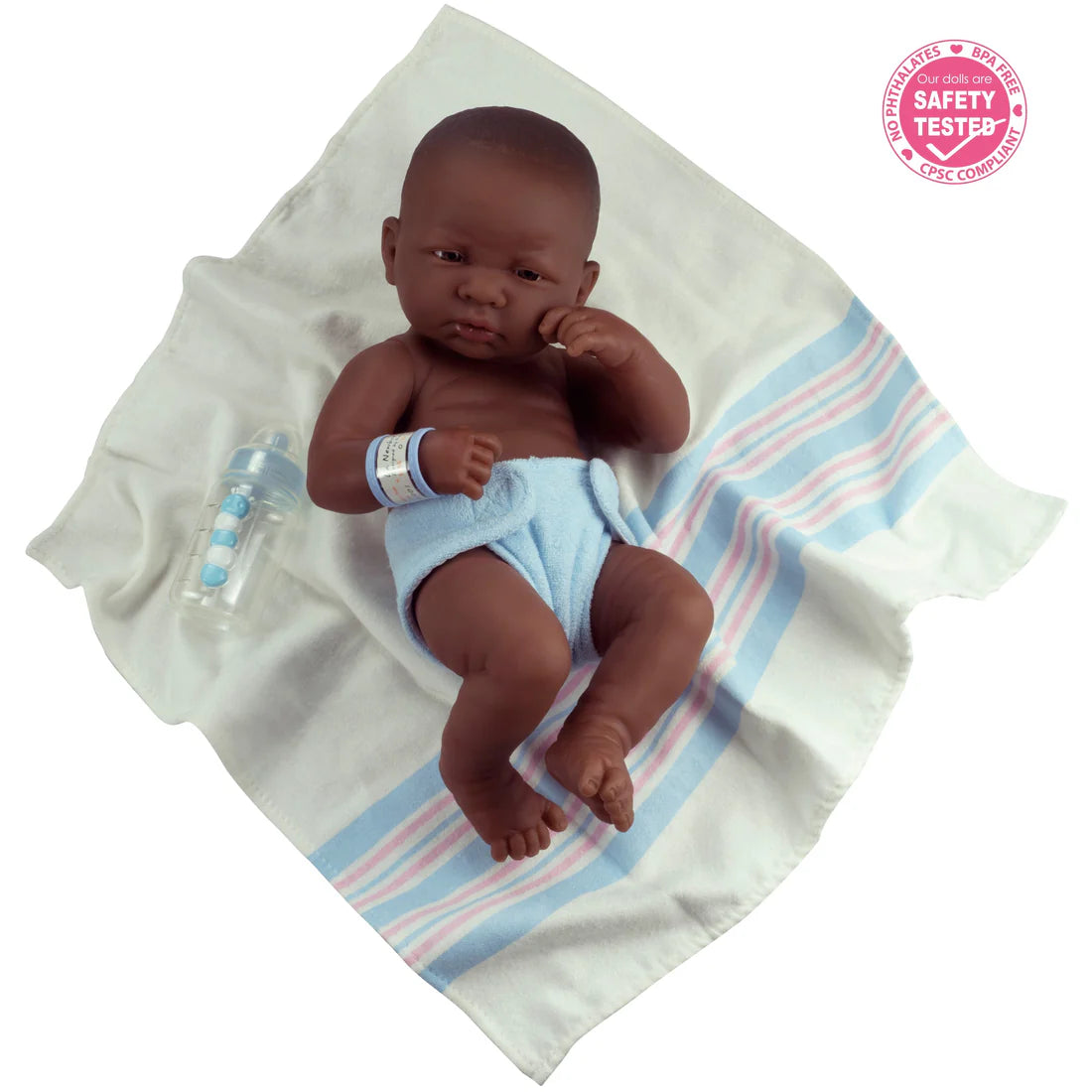 La Newborn Baby Doll African First Day Real Boy