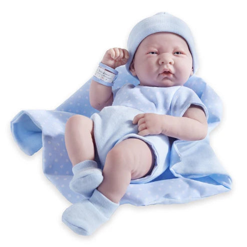 Original Handcrafted in Spain La Newborn Boutique Real Boy Baby Doll-Blue Outfit 9 Pcs Set