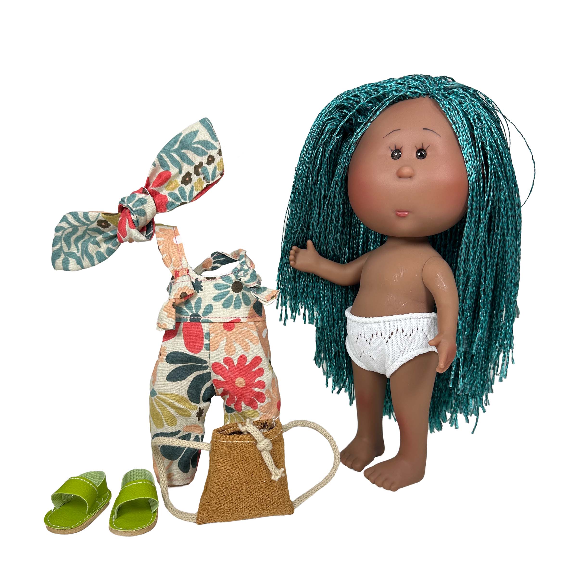 Handcrafted Collectible Little Mia Blue Spring Doll (3157) by Nines D&