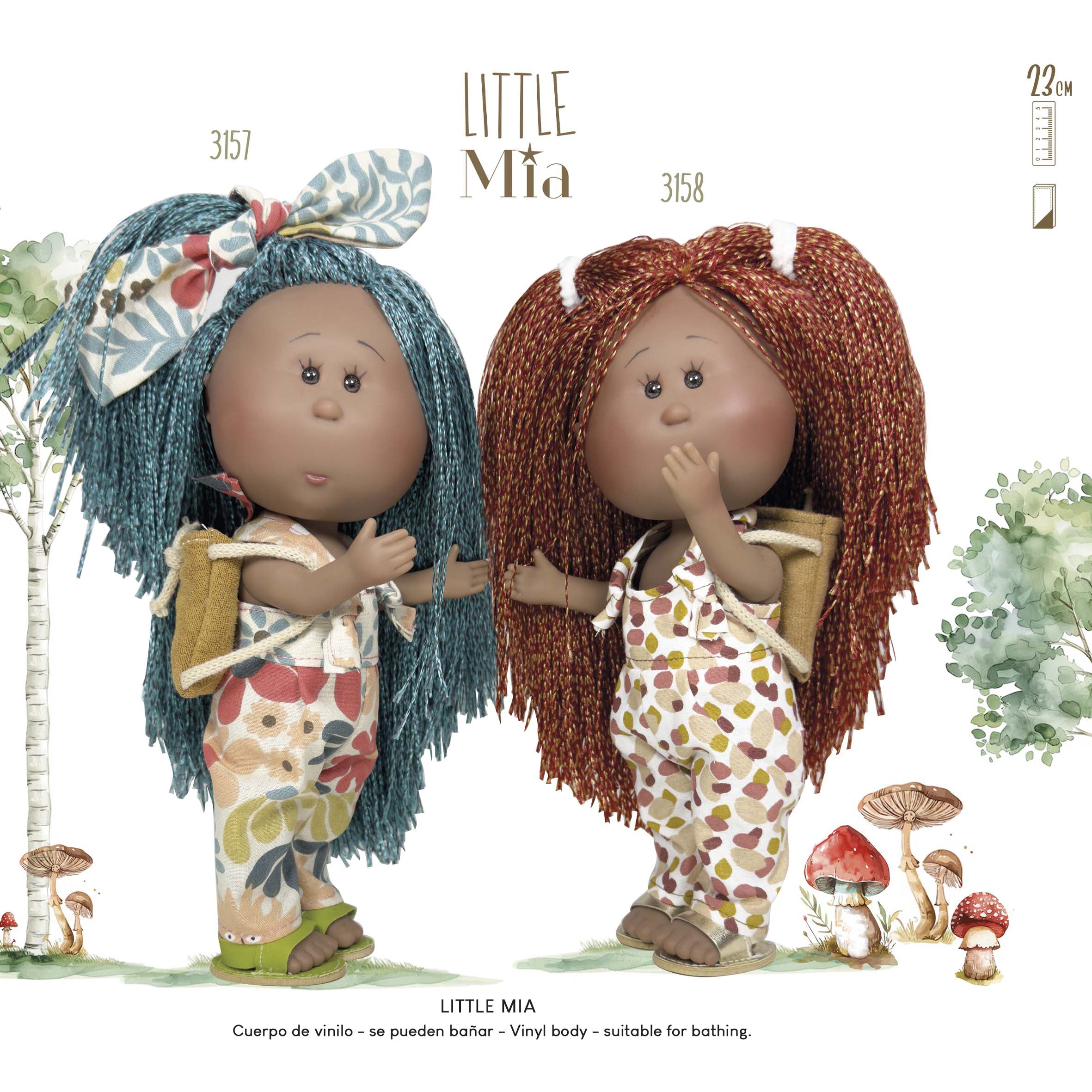 Handcrafted Collectible Little Mia Blue Spring Doll (3157) by Nines D&