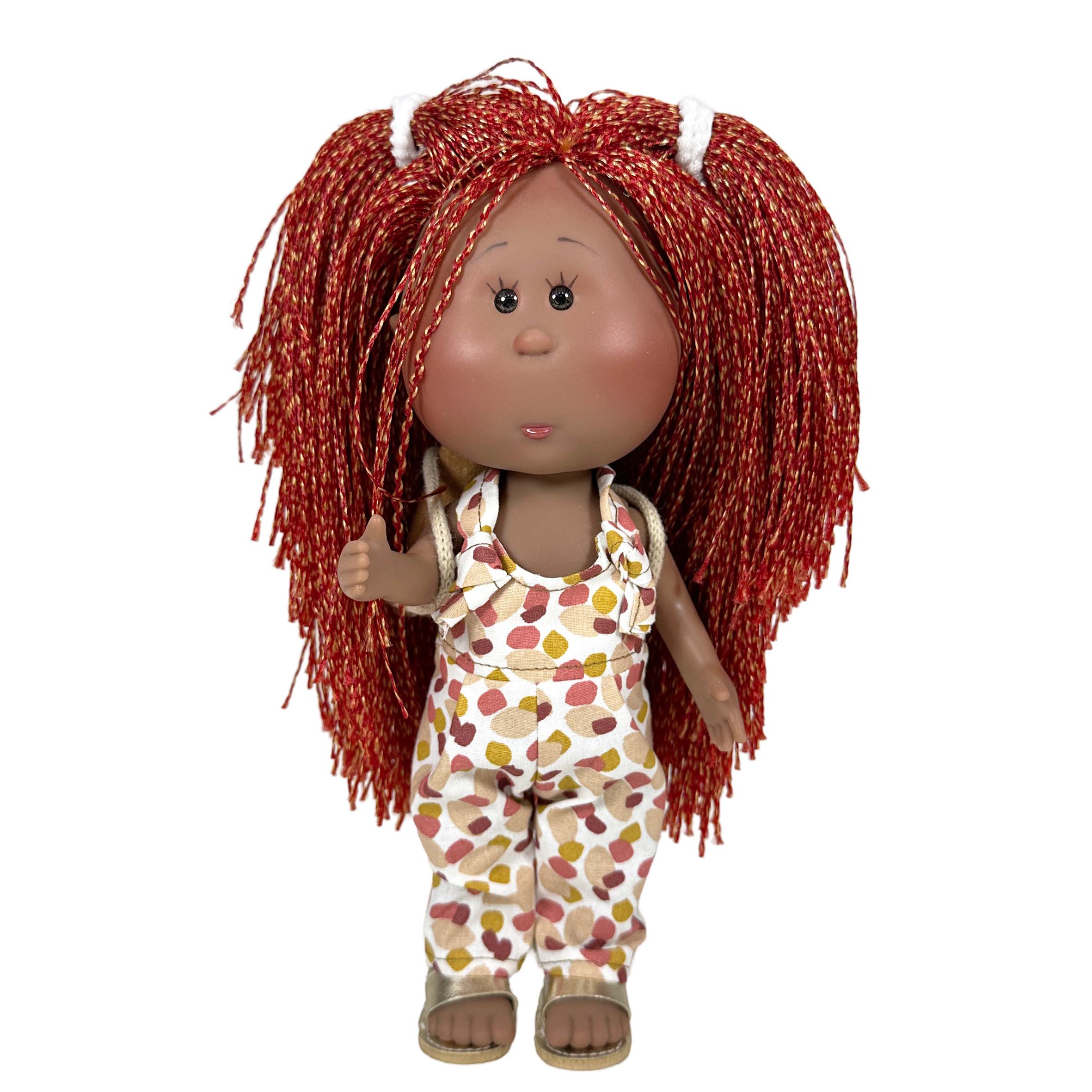 Handcrafted Collectible Little Mia Orange Spring Doll (3158_25) by Nines D&