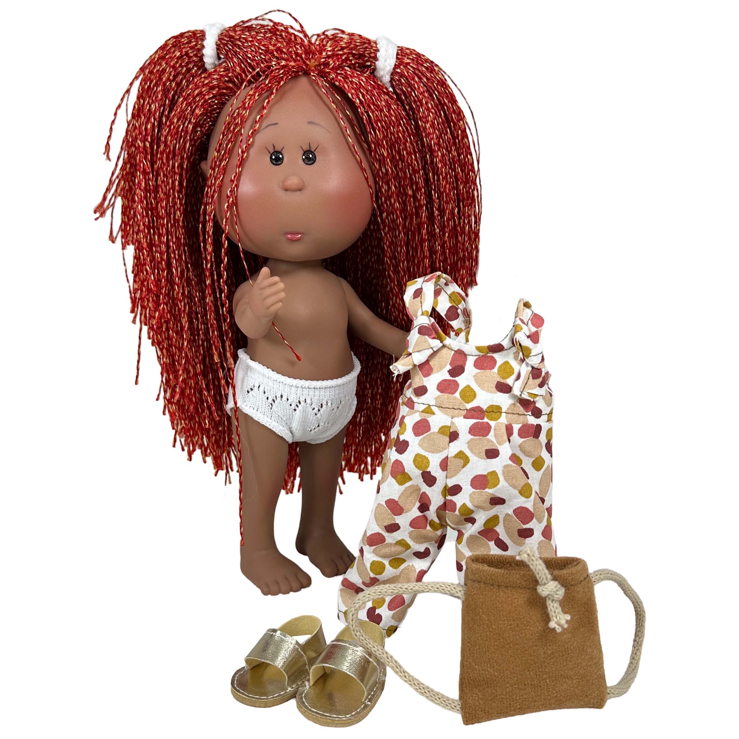 Handcrafted Collectible Little Mia Orange Spring Doll (3158_25) by Nines D&