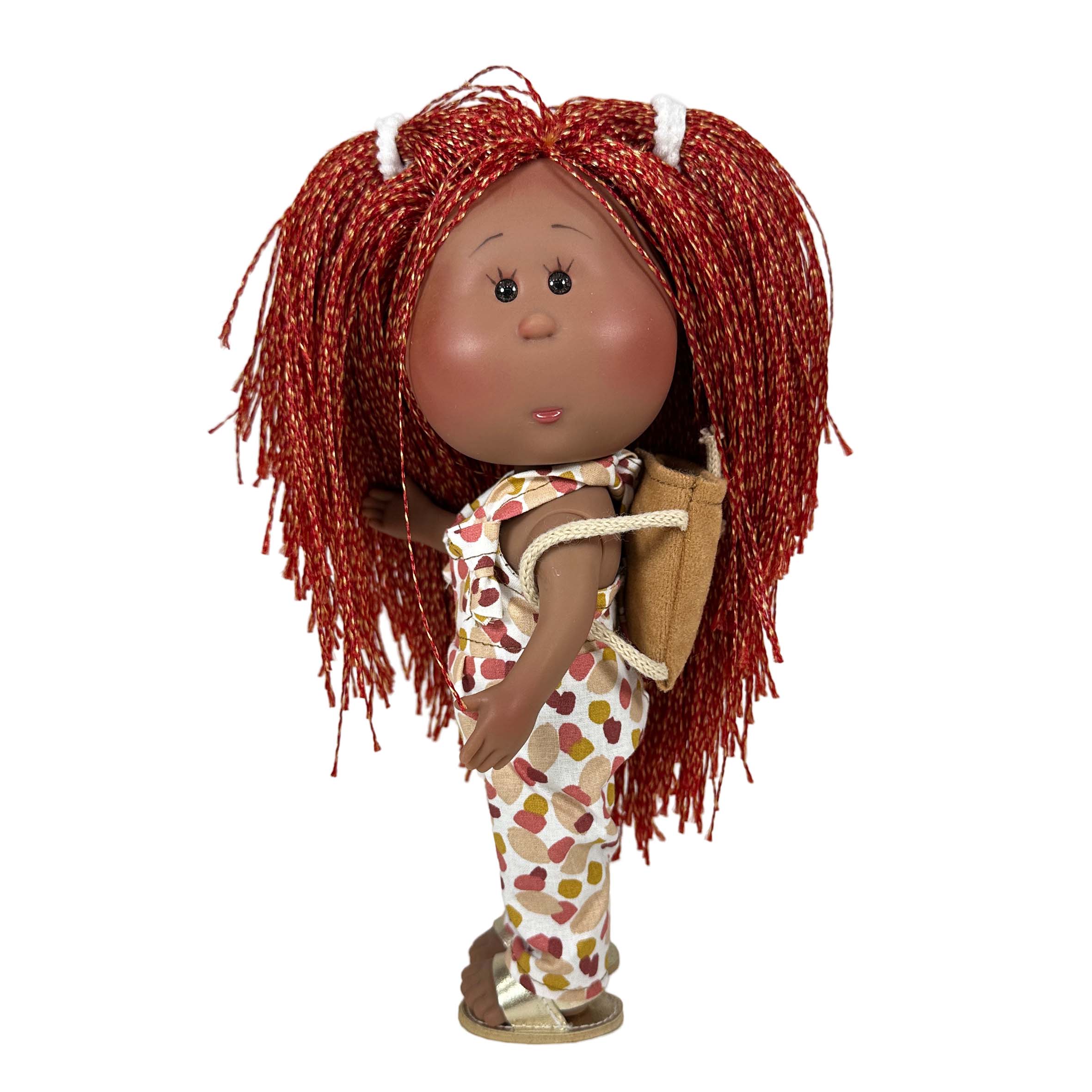 Handcrafted Collectible Little Mia Orange Spring Doll (3158_25) by Nines D&