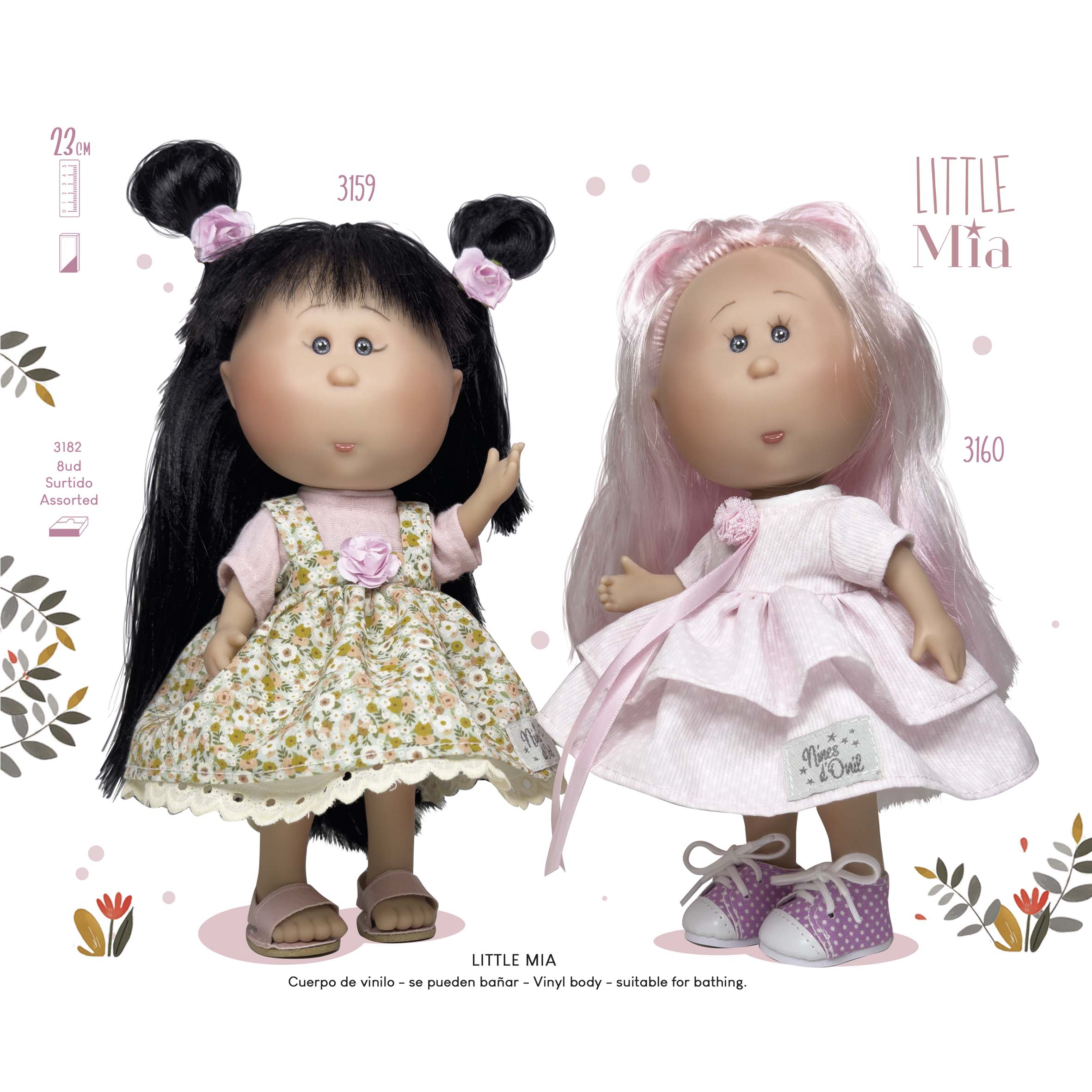Handcrafted Collectible Little Mia Polka Dot Doll (3160_25) by Nines D&