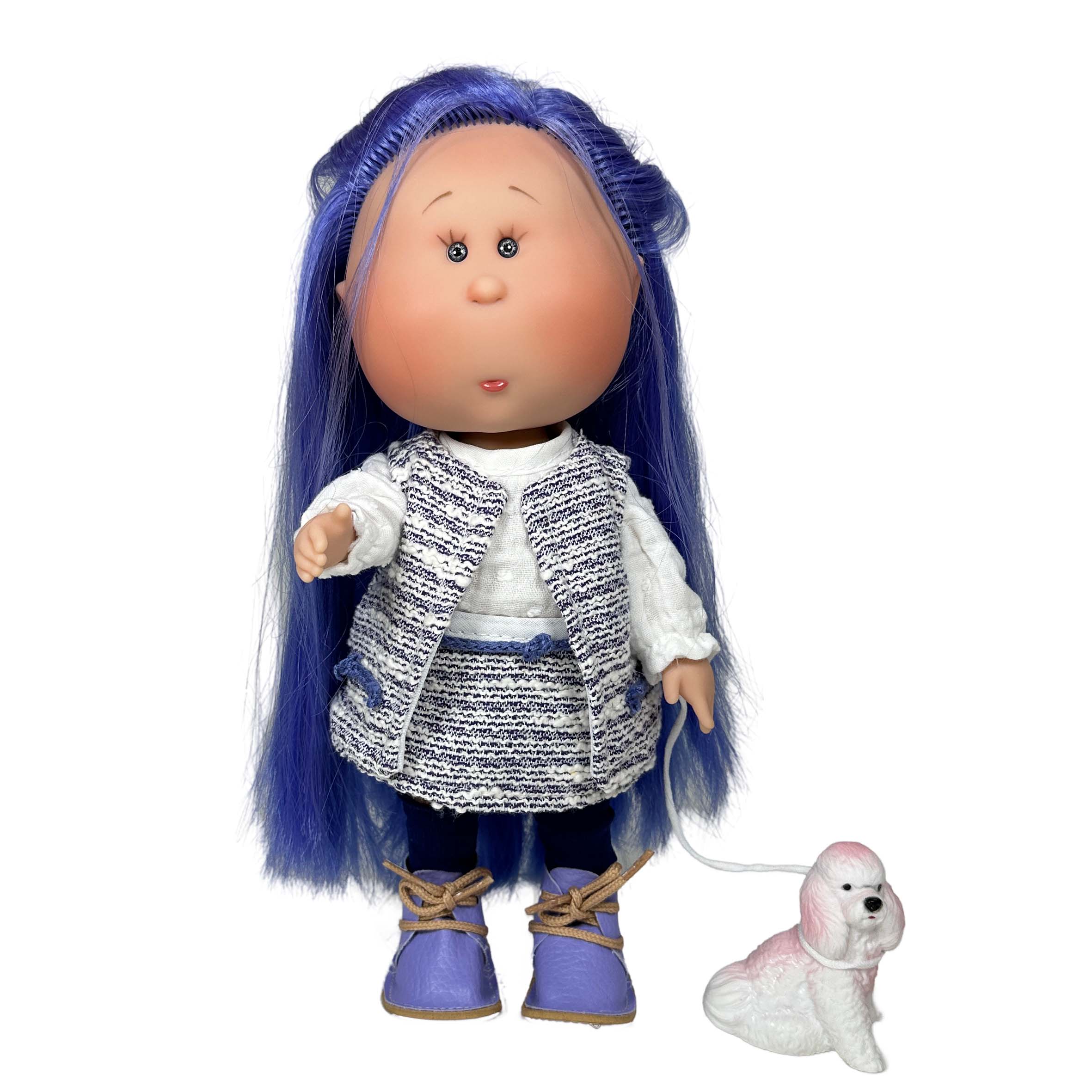 Handcrafted Collectible Mia Pet Blue Doll (3429) by Nines D&