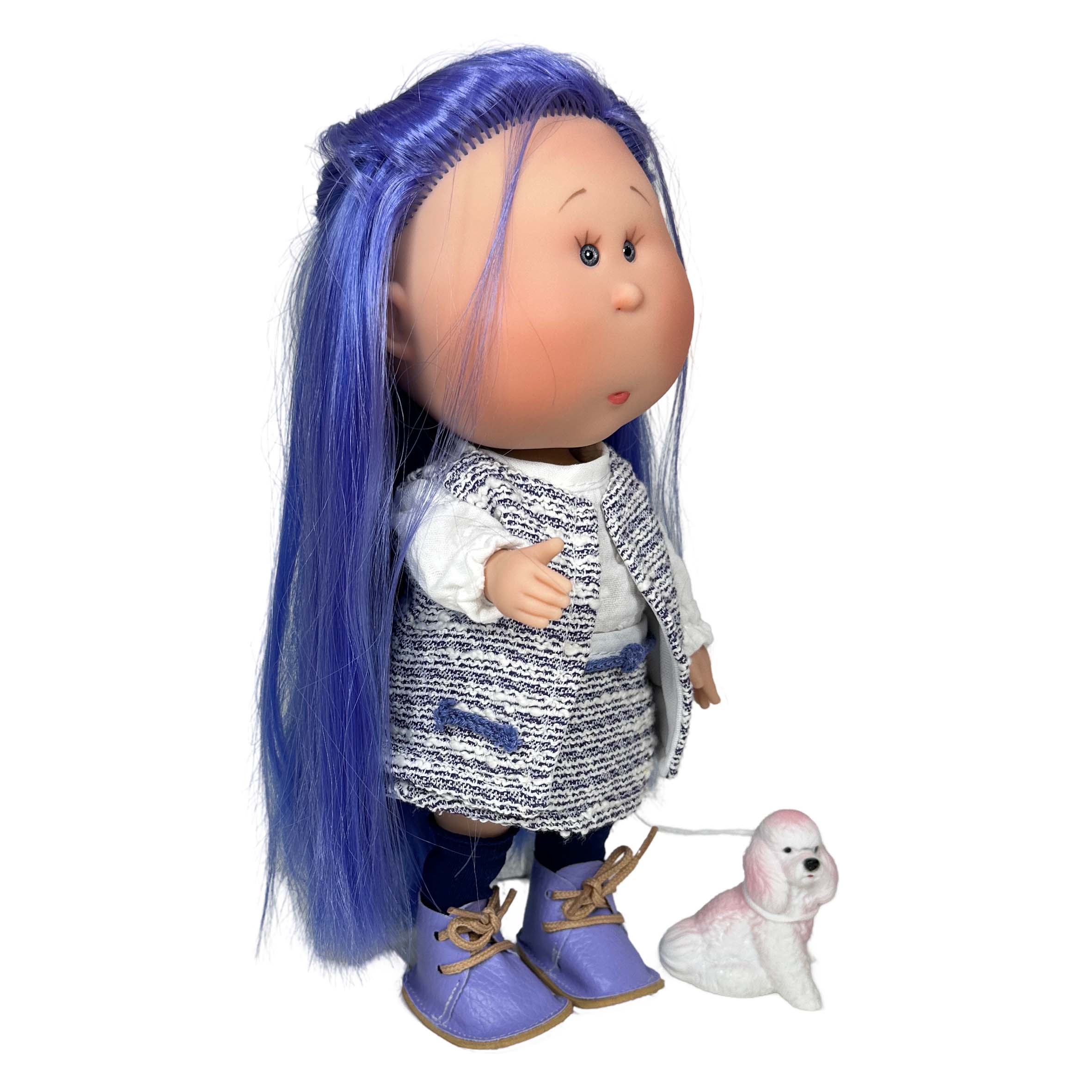 Handcrafted Collectible Mia Pet Blue Doll (3429) by Nines D&