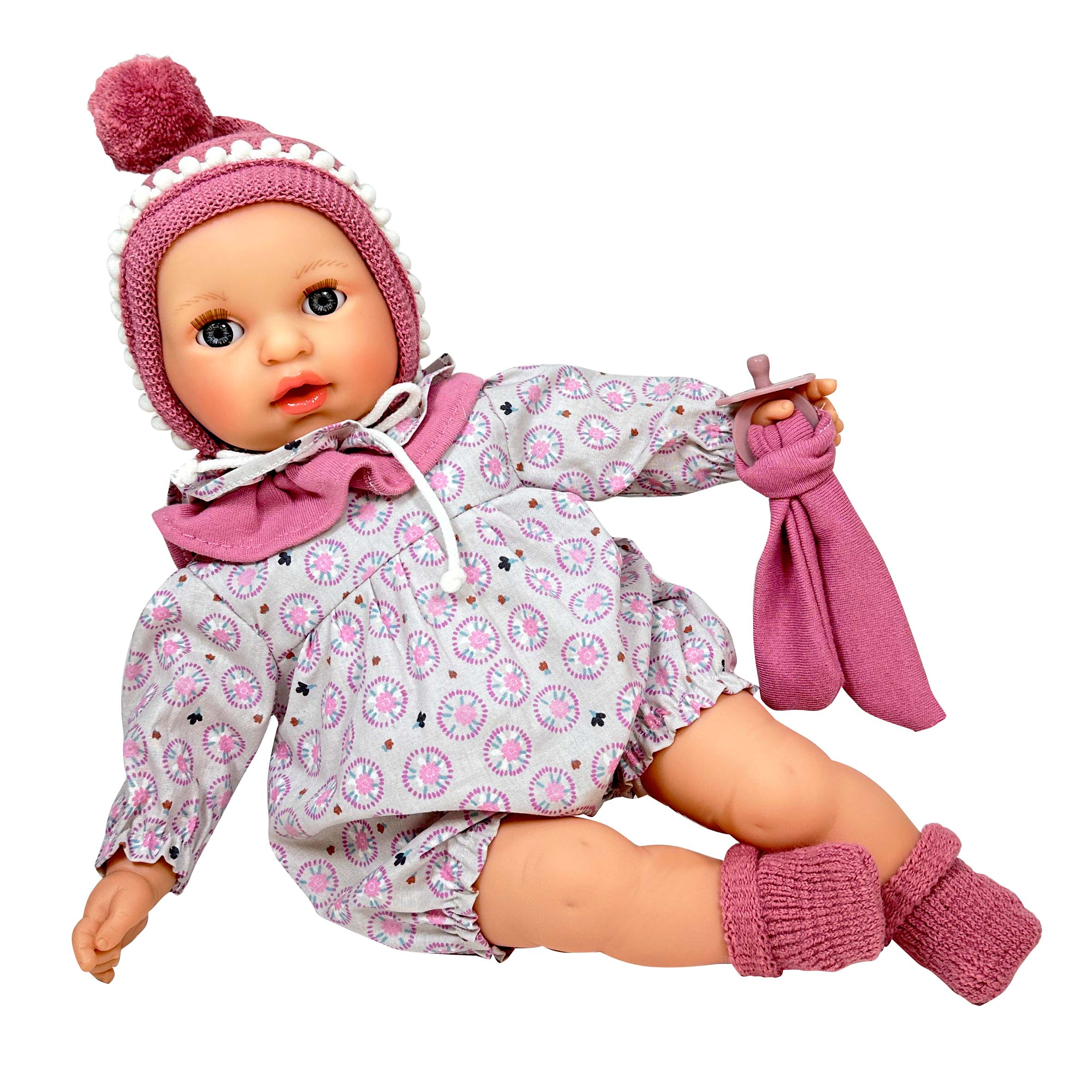 Handcrafted Baby Doll Alex Pompon Mauve by Nines d&