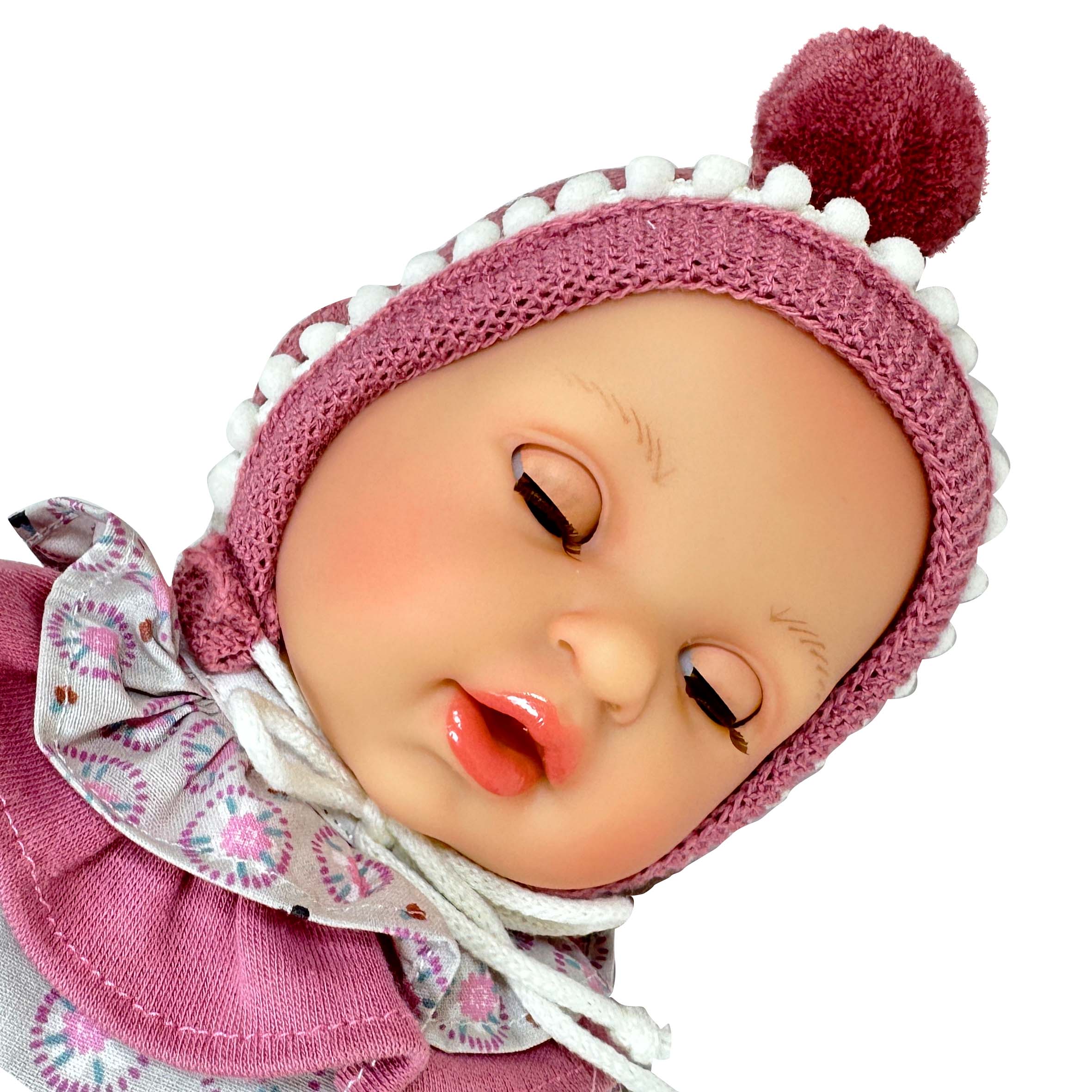 Handcrafted Baby Doll Alex Pompon Mauve by Nines d&