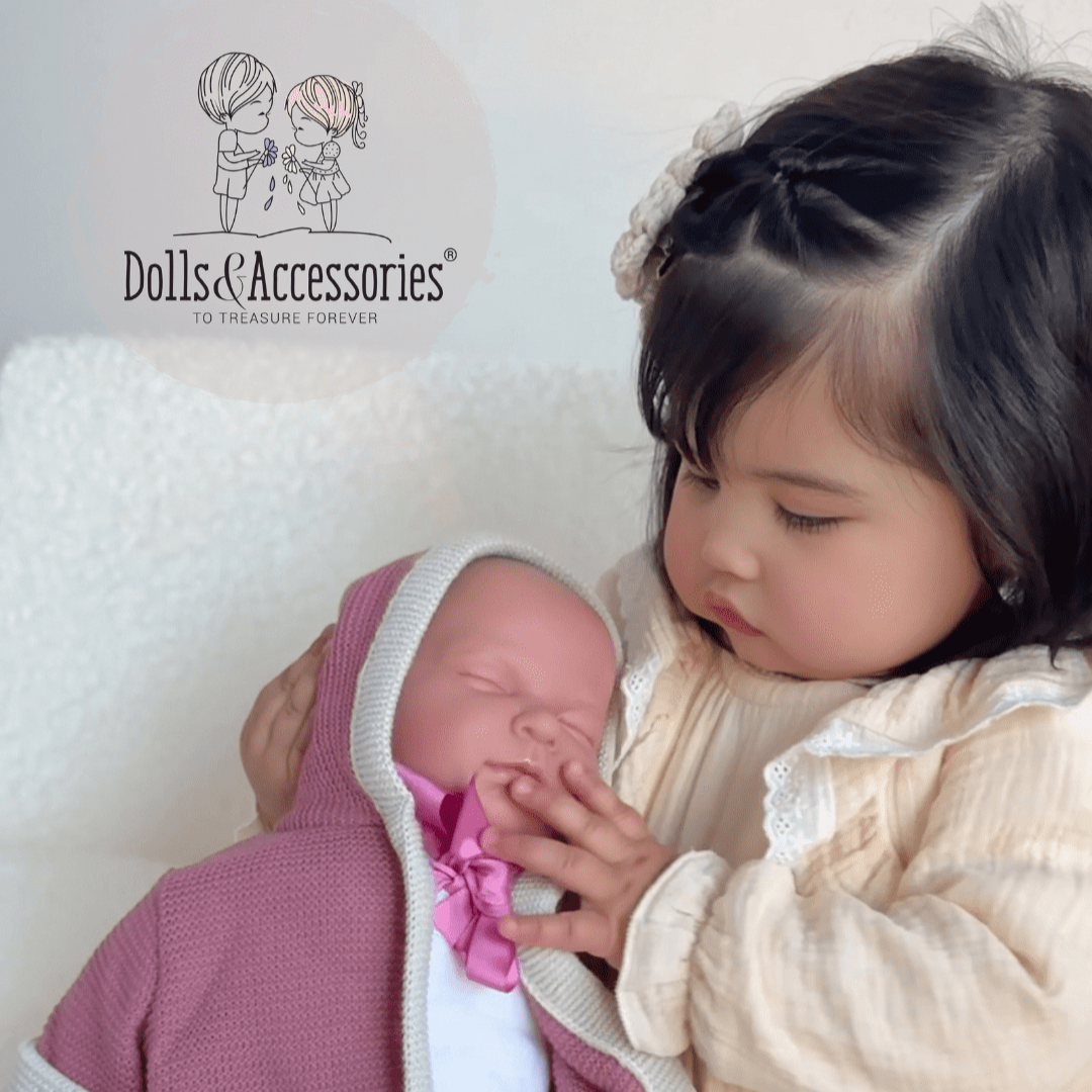 Original Handcrafted in Spain La Baby Soft Body Doll in Original Pink Collection Gift Set with Closed Eyes