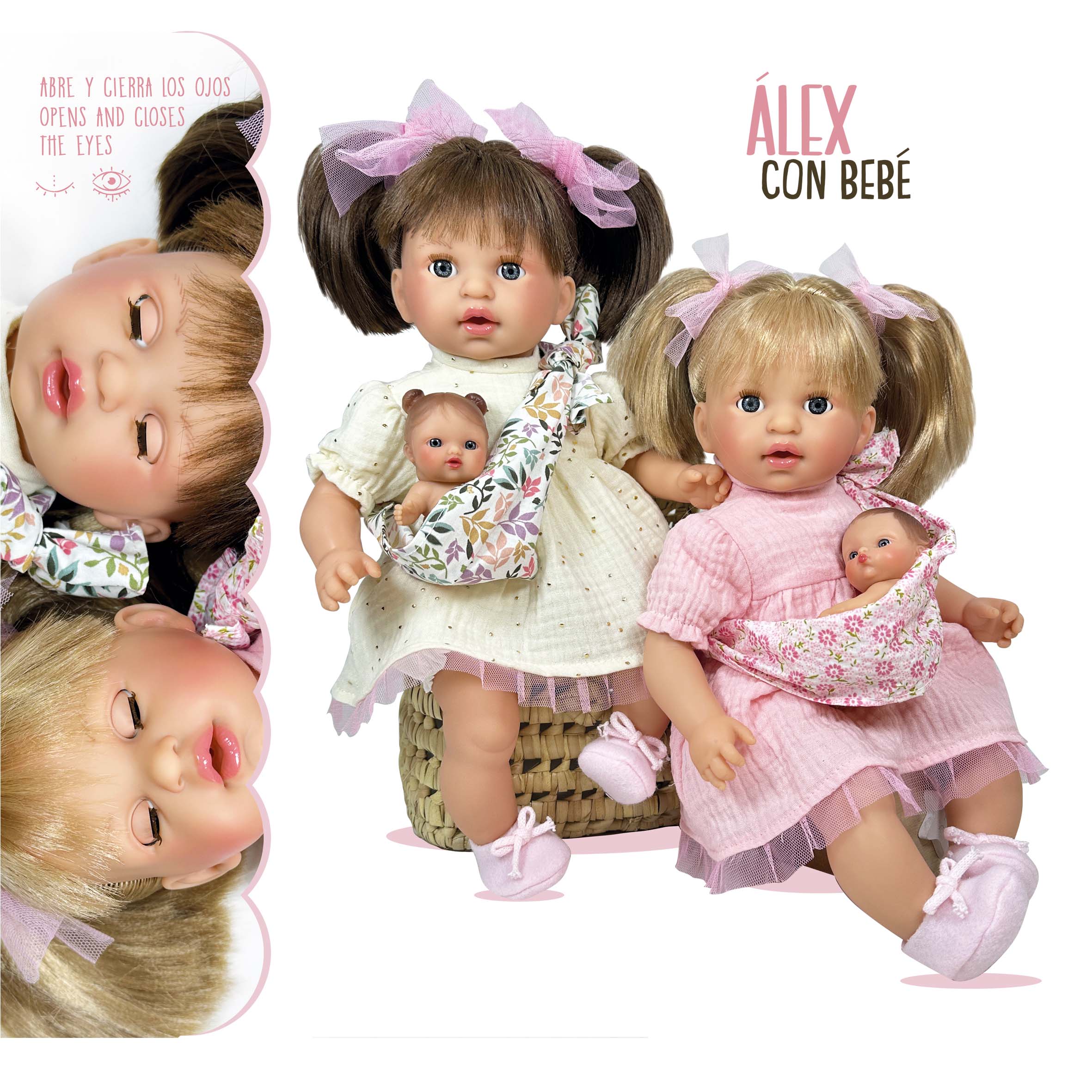 Handcrafted Baby Doll Blonde Alex with Baby by Nines d&