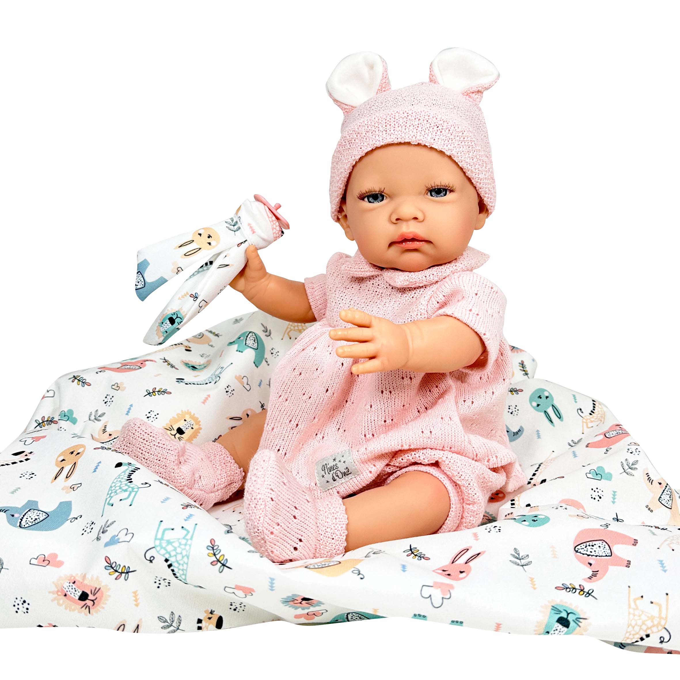 Handcrafted Rubi Wool Pink Baby Doll by Nines D&