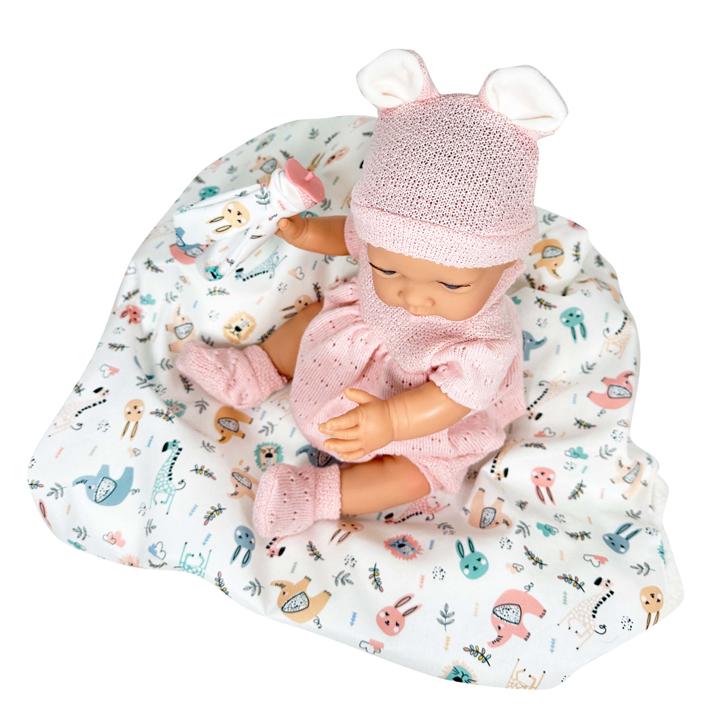 Handcrafted Rubi Wool Pink Baby Doll by Nines D&