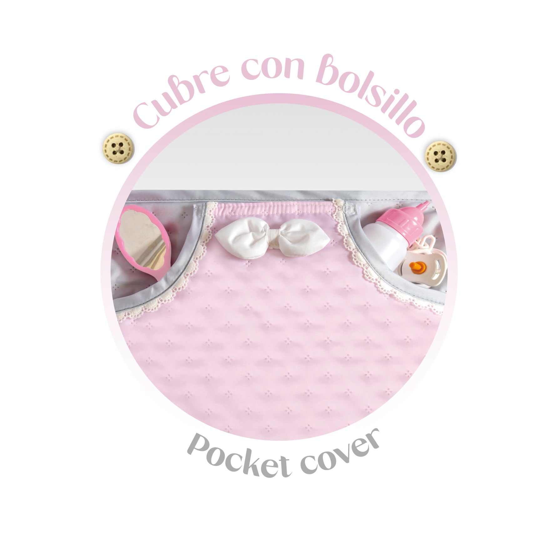 DeCuevas Toys Sophie Foldable Doll Pram with Parasol