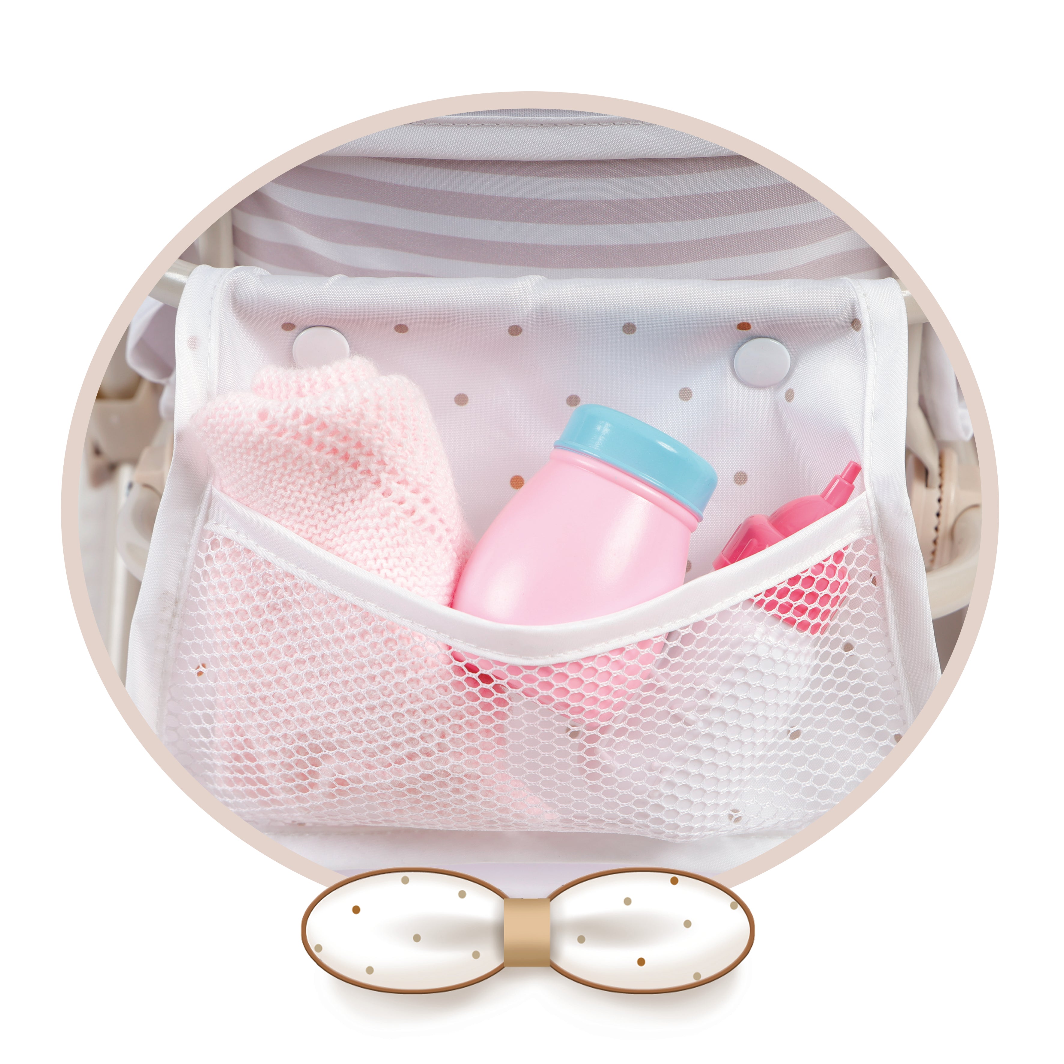 DeCuevas Toys Verona Folding Twin Doll Pram with Bag