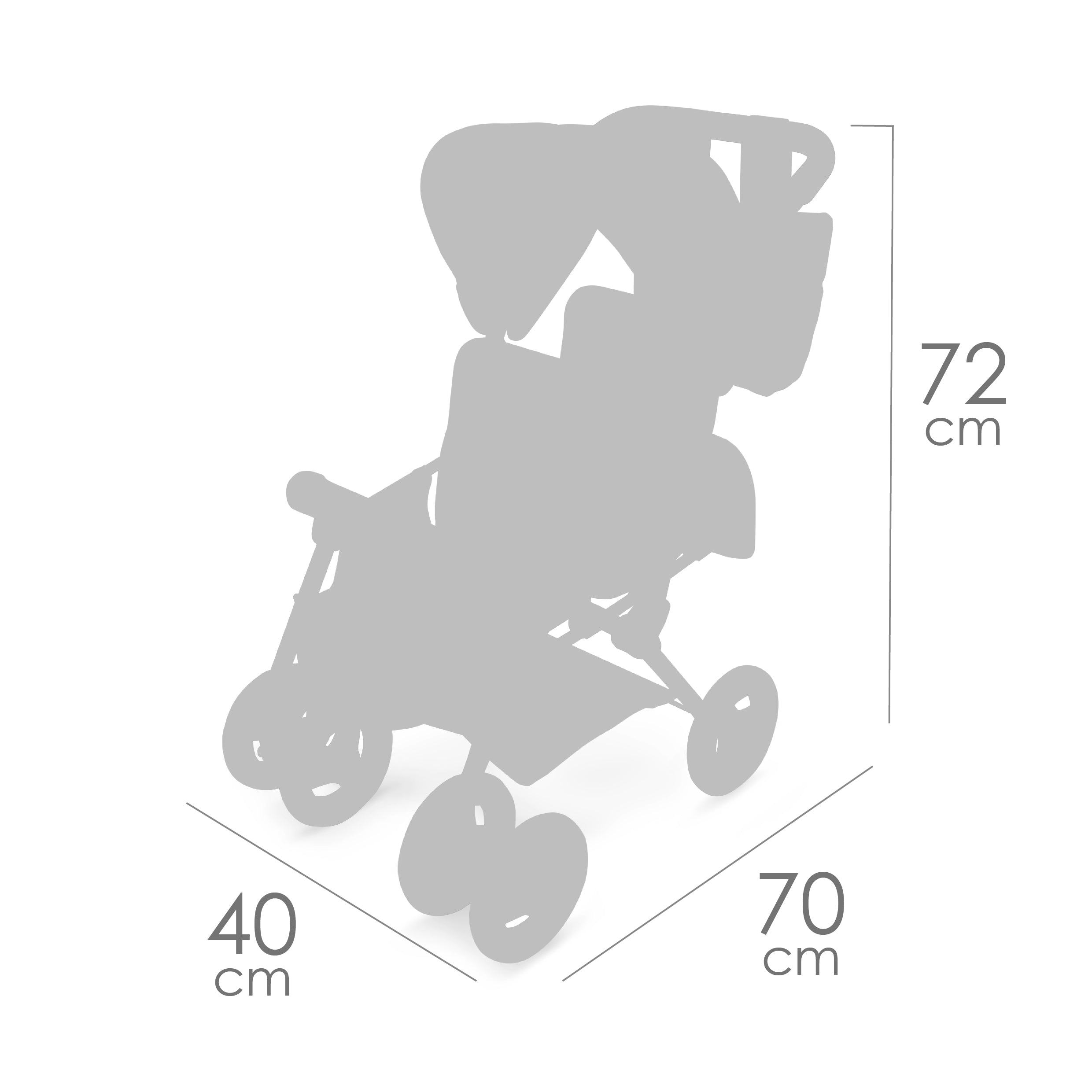 DeCuevas Toys Verona Folding Twin Doll Pram with Bag