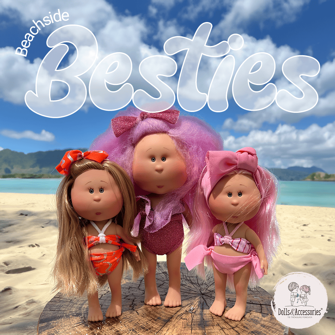 Handcrafted Collectible Little Mia Coral Summer Doll by Nines D&