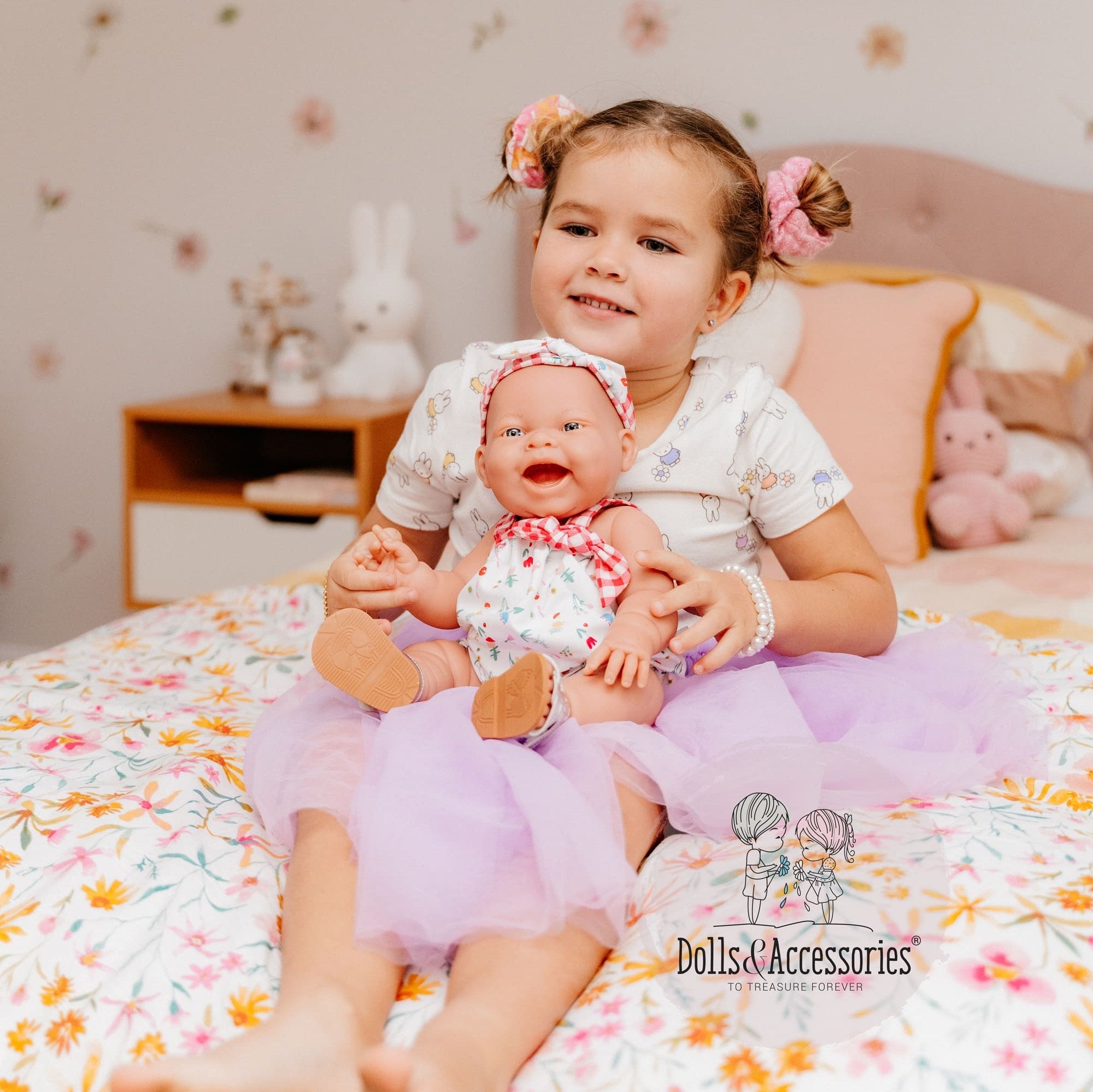 Original Handcrafted in Spain Lola Baby Doll - Spring Picnic