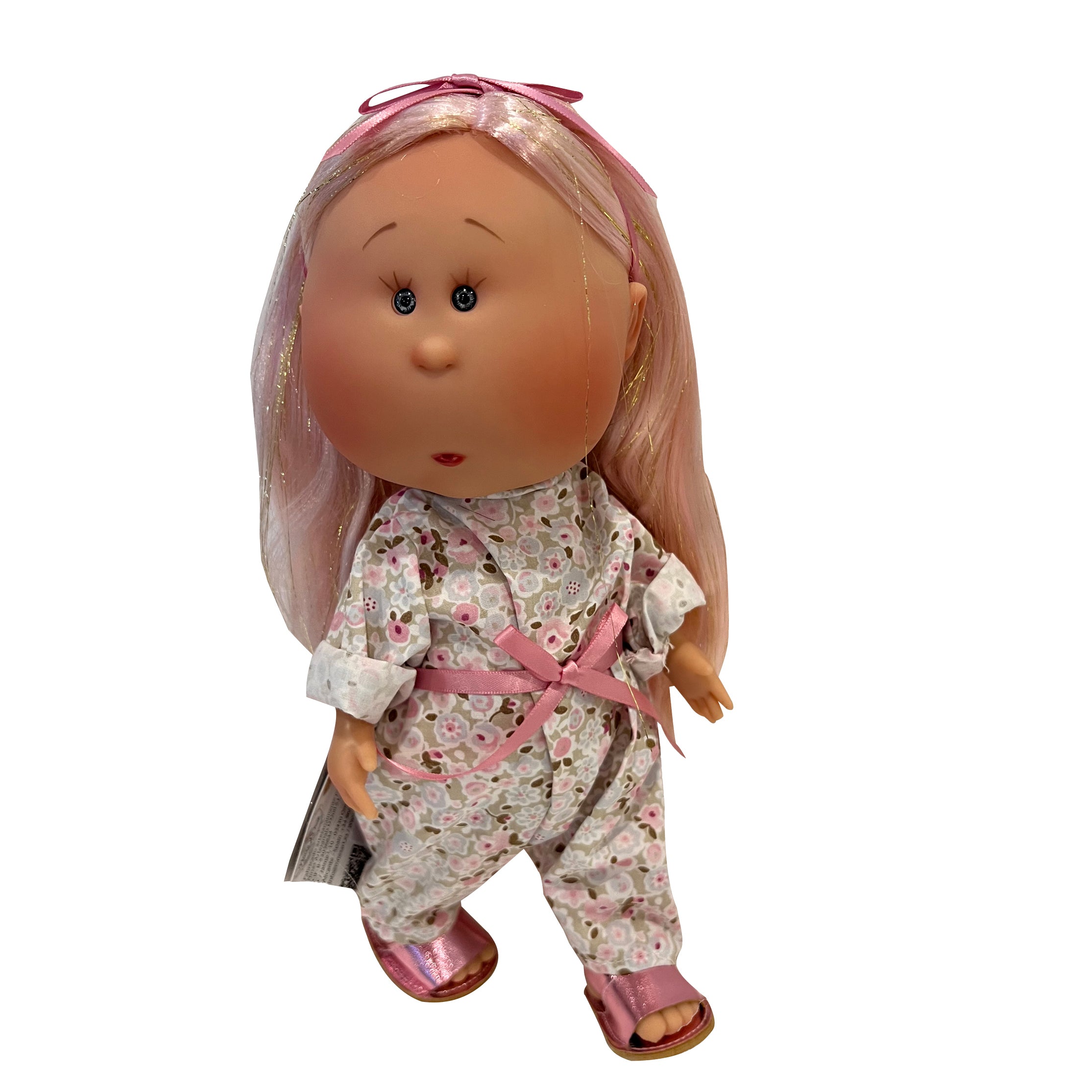 Handcrafted Collectible Mia Romper Flower Bouquet Pink Glitter Hair by Nines D&