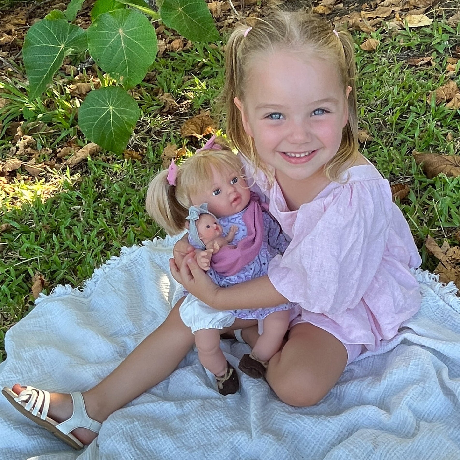 Handcrafted Baby Doll Blonde Alex with Baby by Nines d&