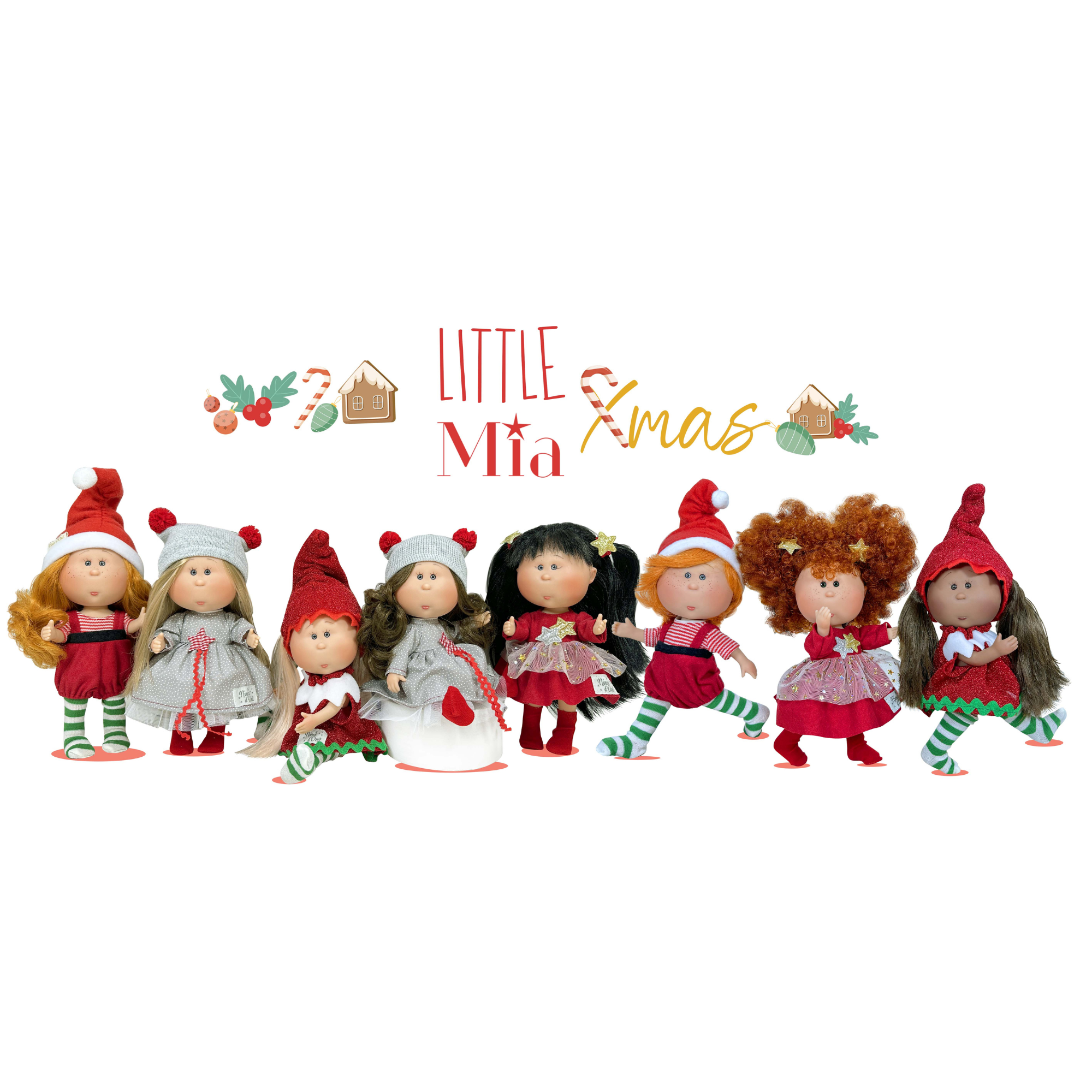 Handcrafted Collectible Little Mia Christmas Elf Doll (3184_3) by Nines D&