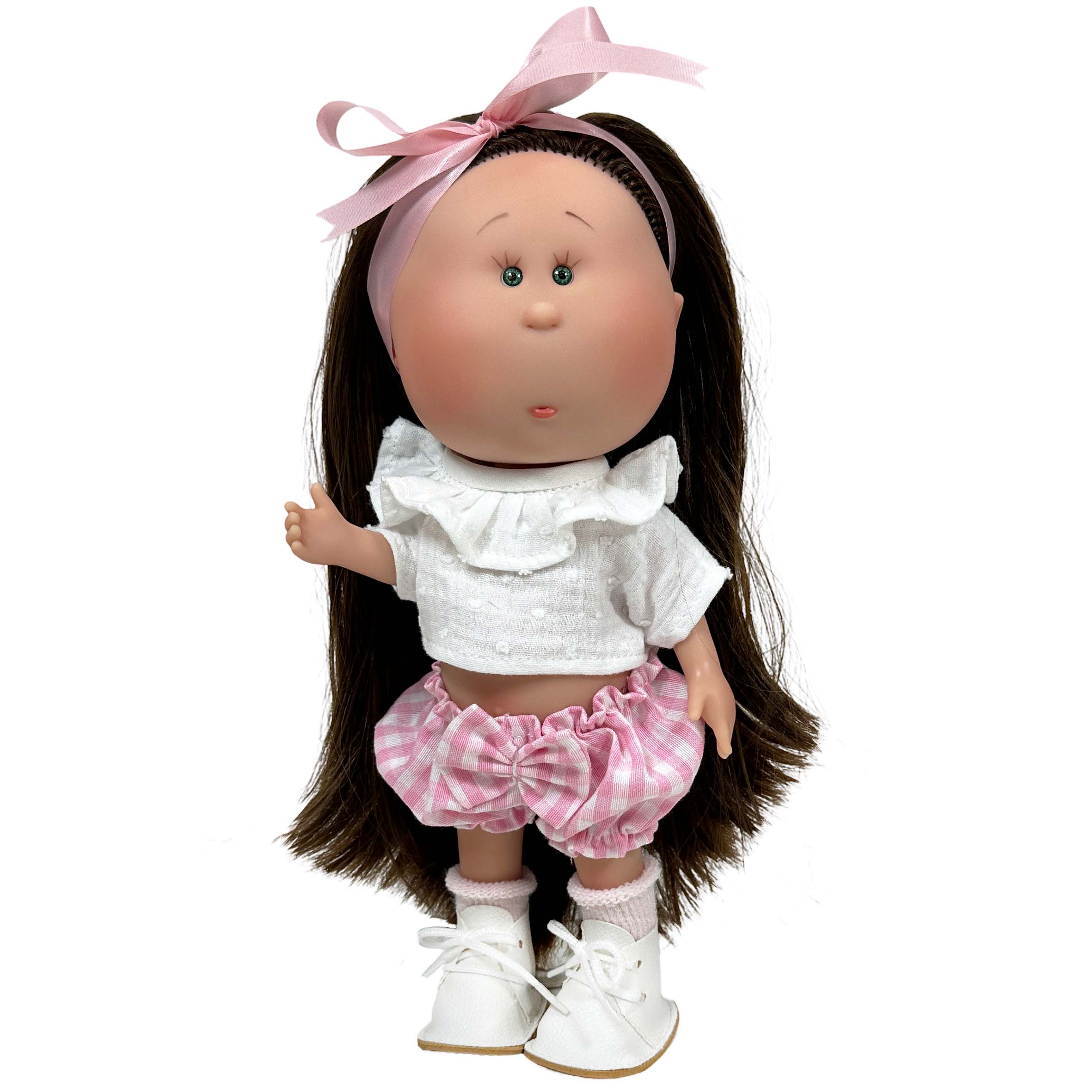 Handcrafted Collectible Mia Pink Vichy Doll by Nines D&