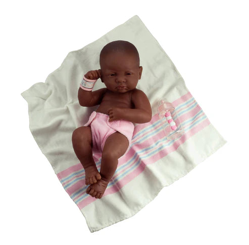 Original Handcrafted in Spain La Newborn Baby Doll African "First Day" Real Girl