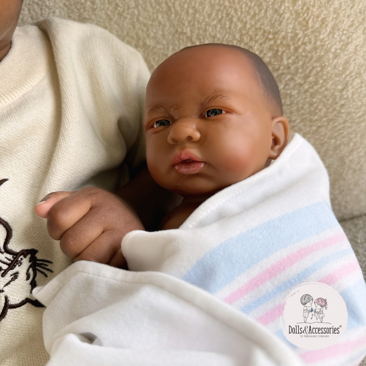 La Newborn Baby Doll African First Day Real Boy