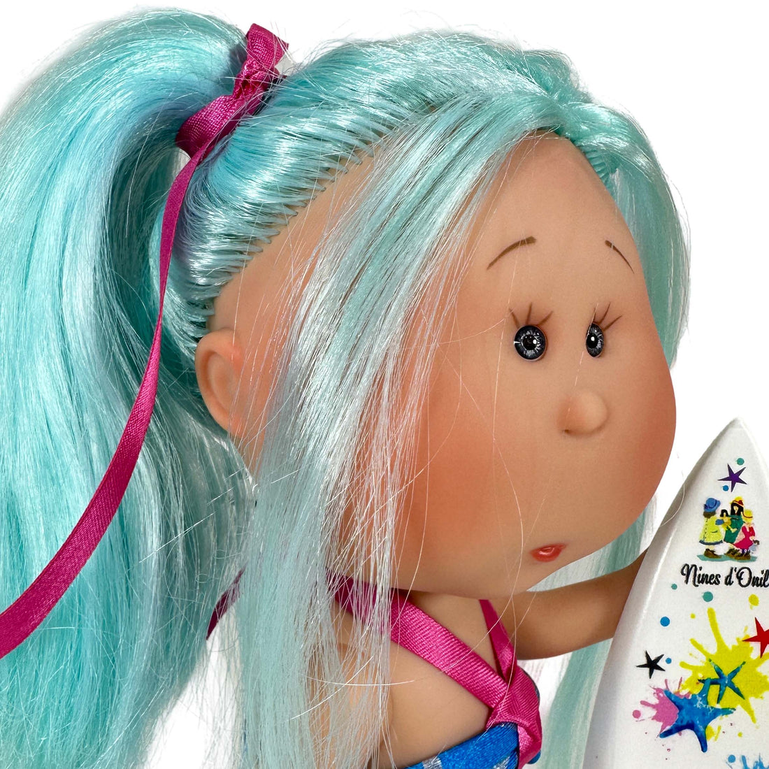 Handcrafted Collectible Mia Summer Blue Hair Doll (3437) by Nines D&