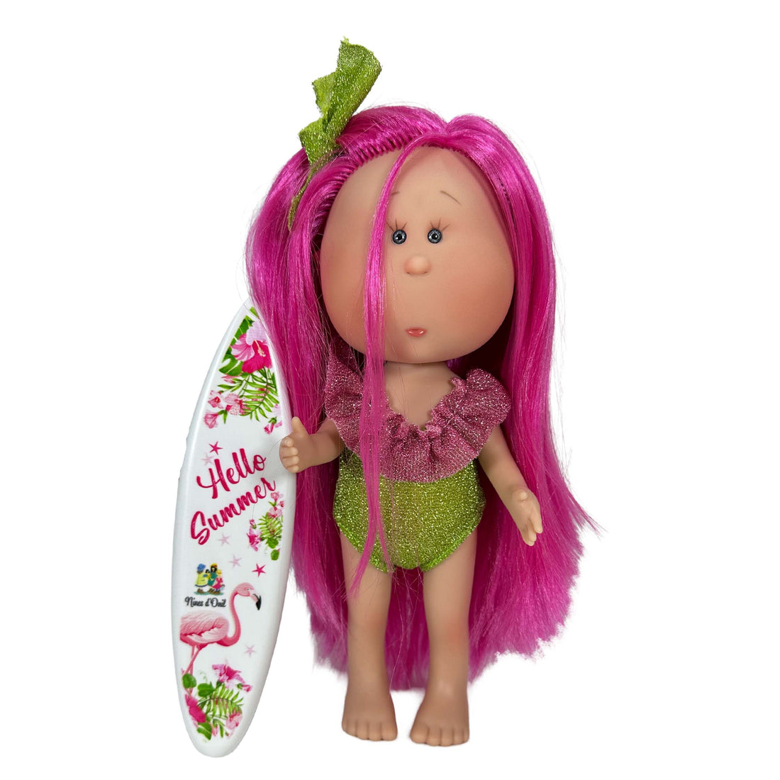 Handcrafted Collectible Mia Summer Fucsia Hair Doll (3438) by Nines D&