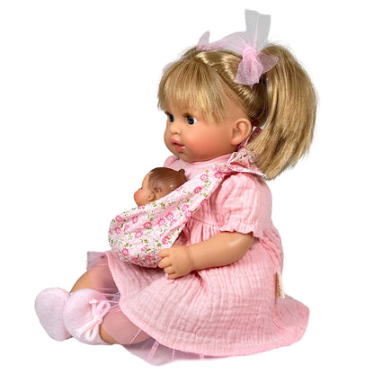 Handcrafted Baby Doll Blonde Alex with Baby by Nines d&
