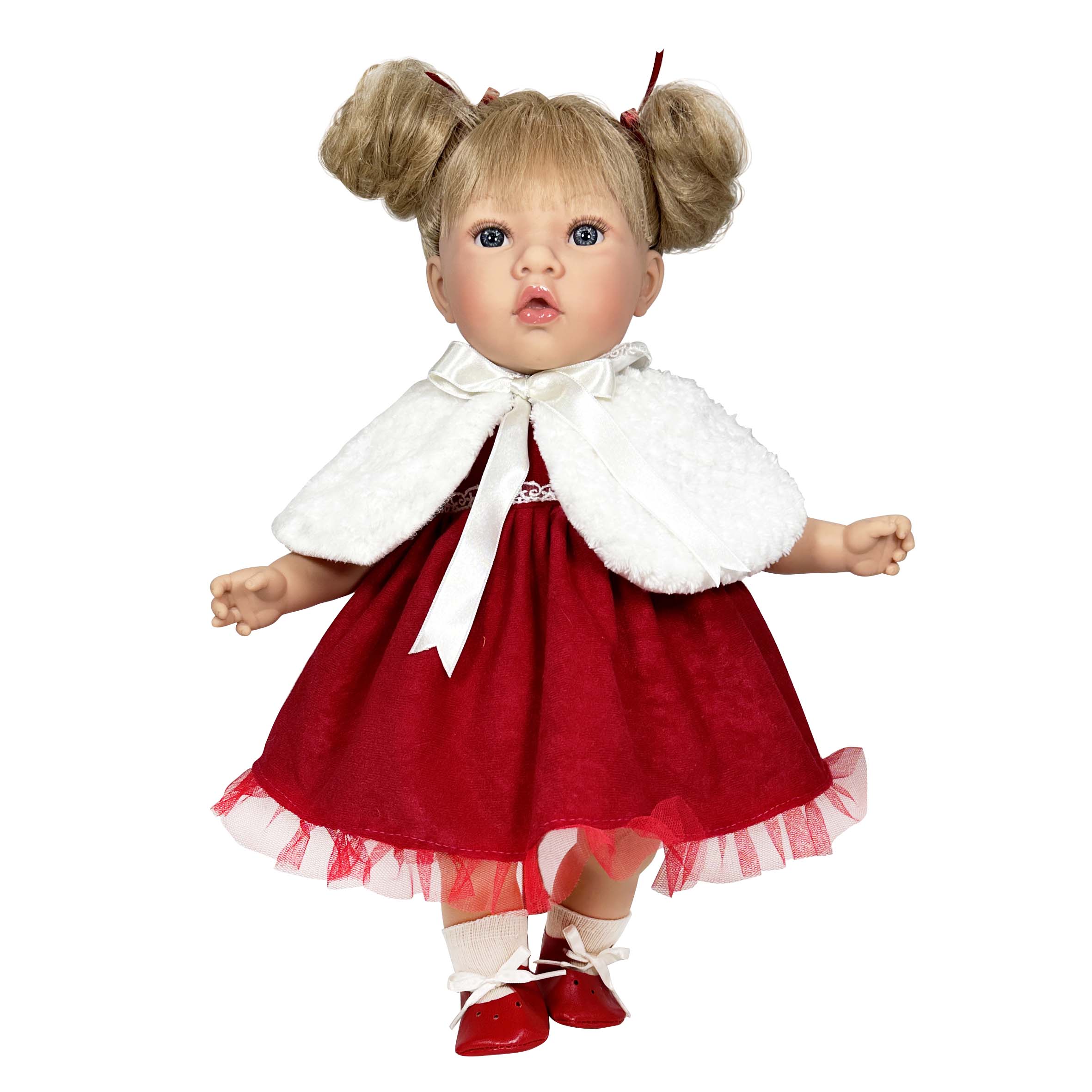 Handcrafted Susette Vermilion Christmas Doll by Nines D&