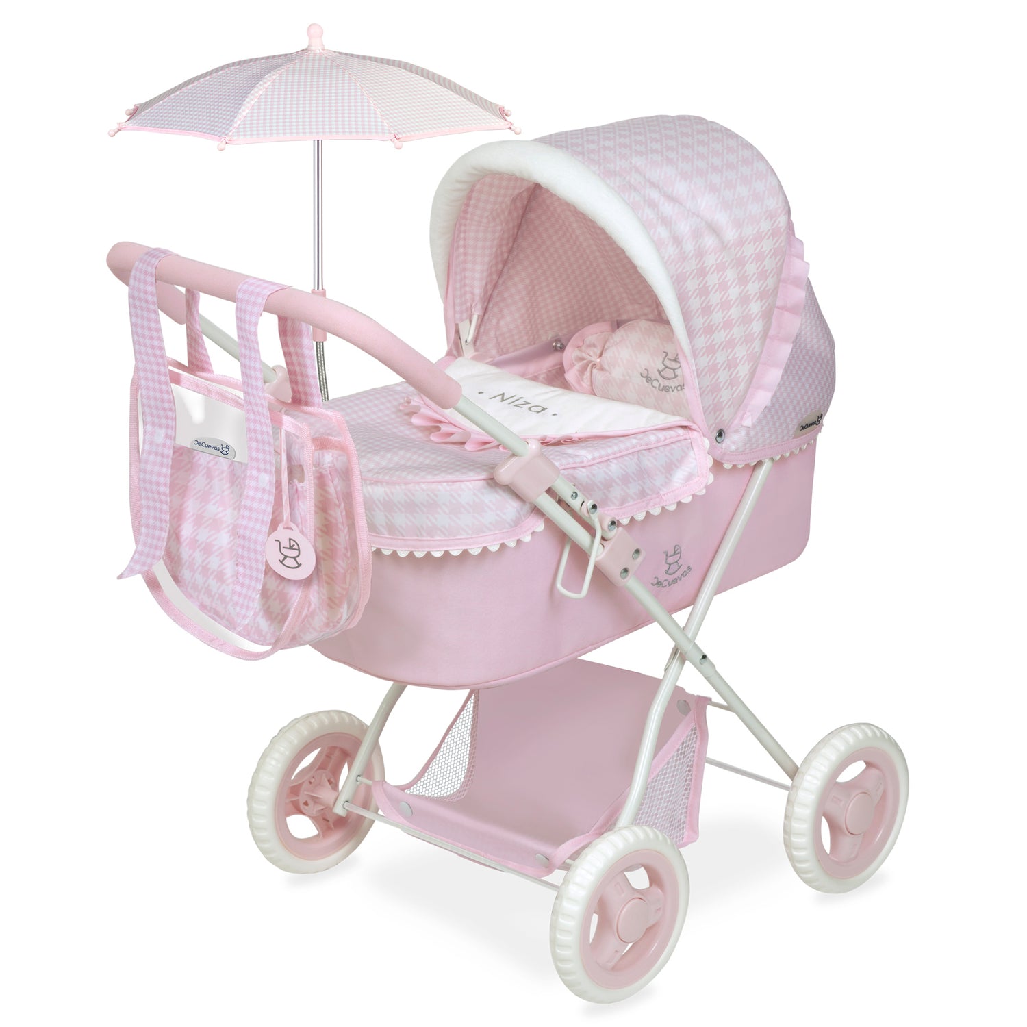 DeCuevas Toys Niza Foldable Doll Pram with Parasol