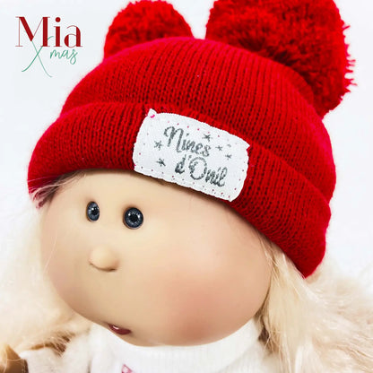 Handcrafted Collectible Mia Christmas (Salmon) Doll by Nines D&