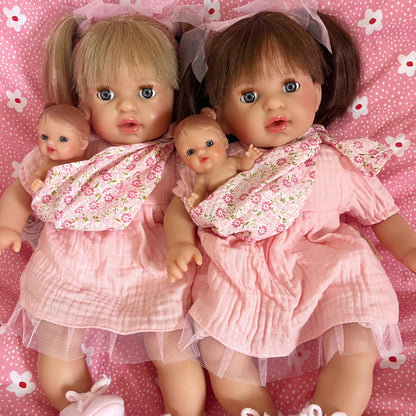 Handcrafted Baby Doll Brunette Alex with Baby by Nines d&