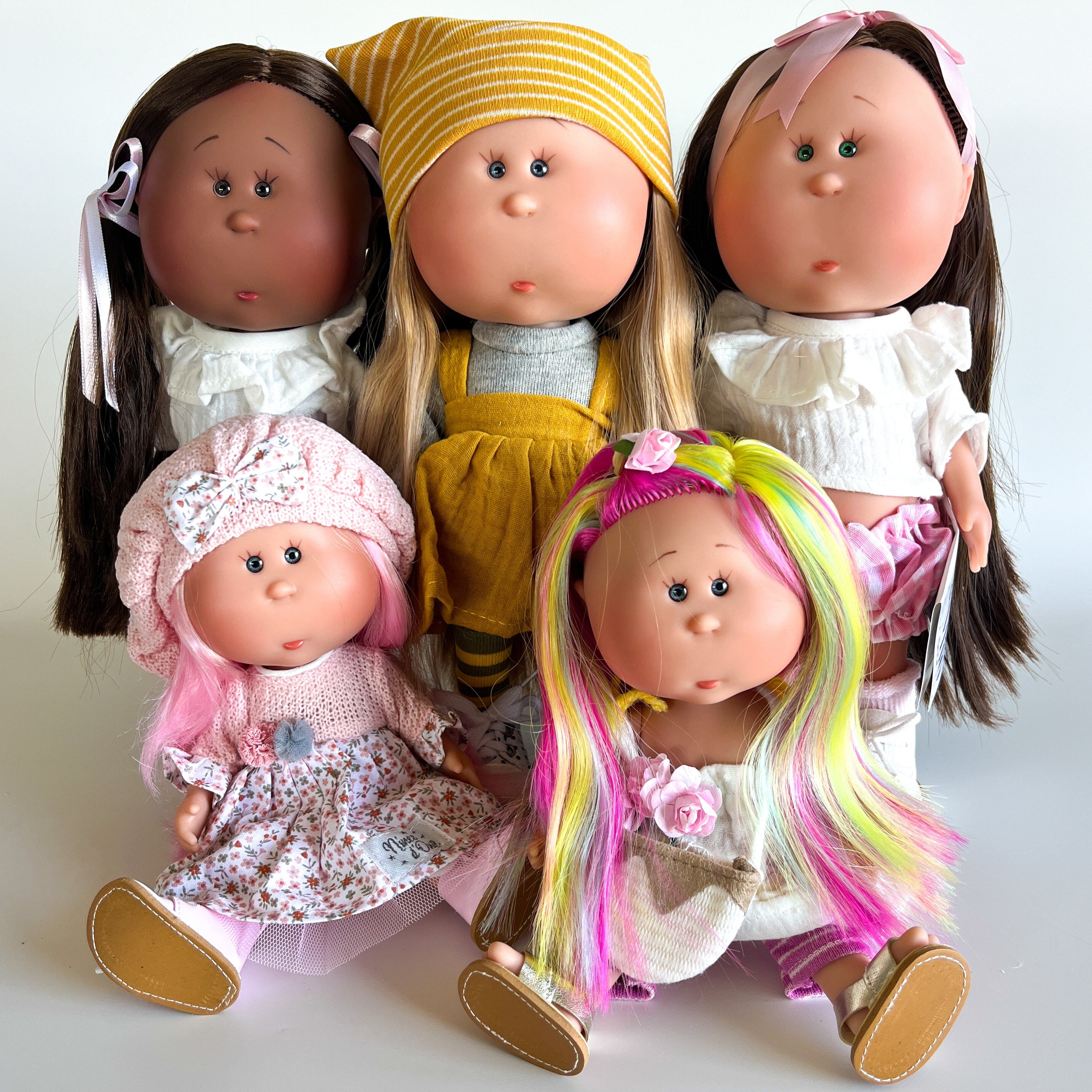 Handcrafted Collectible Mia Pink Vichy African Doll by Nines D&