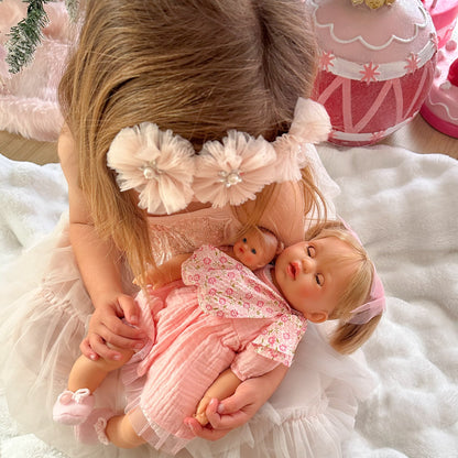 Handcrafted Baby Doll Blonde Alex with Baby by Nines d&
