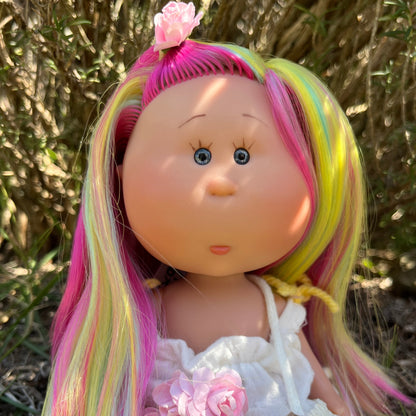 Handcrafted Collectible Little Mia Flower Girl Doll by Nines D&