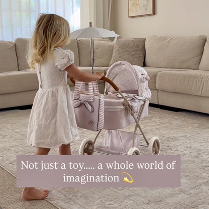 DeCuevas Toys Verona Folding Doll Pram with Parasol