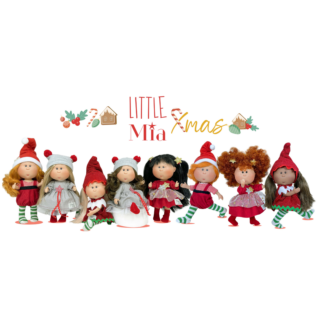 Handcrafted Collectible Little Mia Christmas Magic Doll (3184_8) by Nines D&