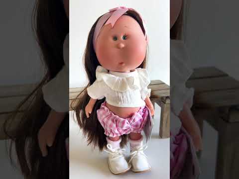 Handcrafted Collectible Mia Pink Vichy African Doll by Nines D&