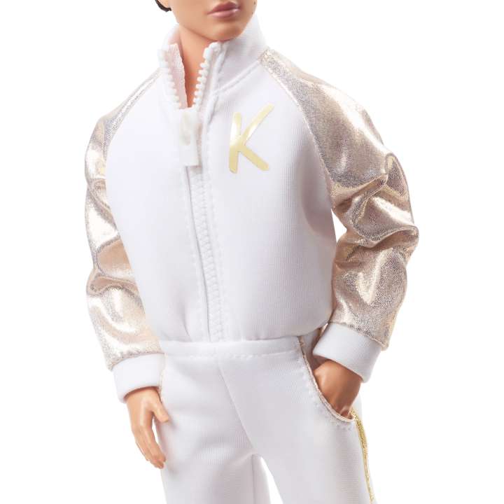 Barbie the Movie Collectible Ken Doll In White And Gold Tracksuit